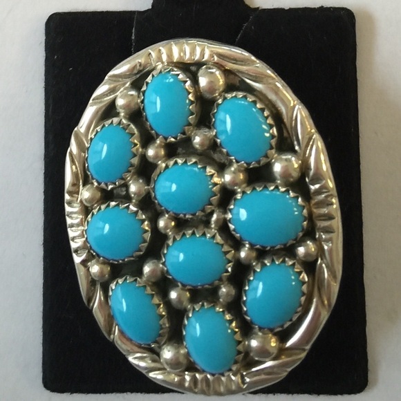 Sterling Native American Turquoise Pin/pendant